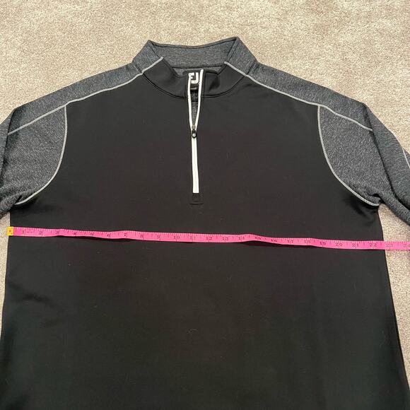 Footjoy Men's Grey and Black Pullover Quarter Zip Size Large - Picture 8 of 8